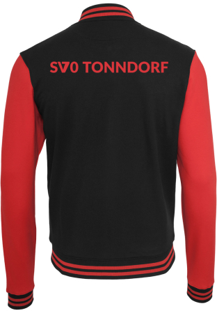 Collegejacke | schwarz-rot | SV70 Tonndorf