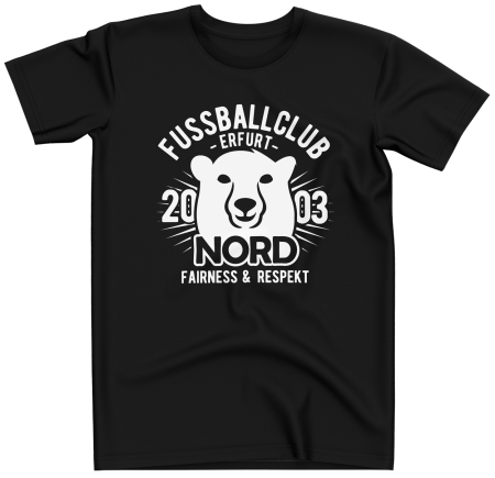 T-Shirt | Fairness & Respekt | schwarz  - FC Erfurt Nord