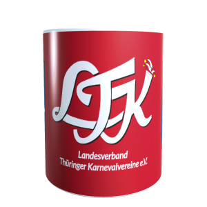 Keramiktasse | LTK | rot -  Landesverband Thüringer Karnevalvereine