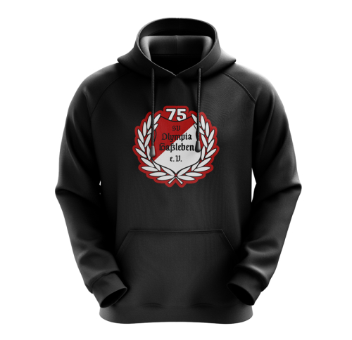 Hoodie | 75 Jahre | Traditionslogo | schwarz - SV Olympia Haßleben