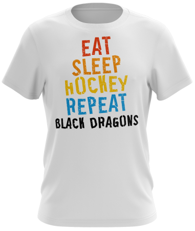T-Shirt | eat sleep | weiß | Black Dragons