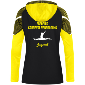 Kapuzensweat für Damen | schwarz-gelb | Erfordia Carneval Vereinigung e.V.