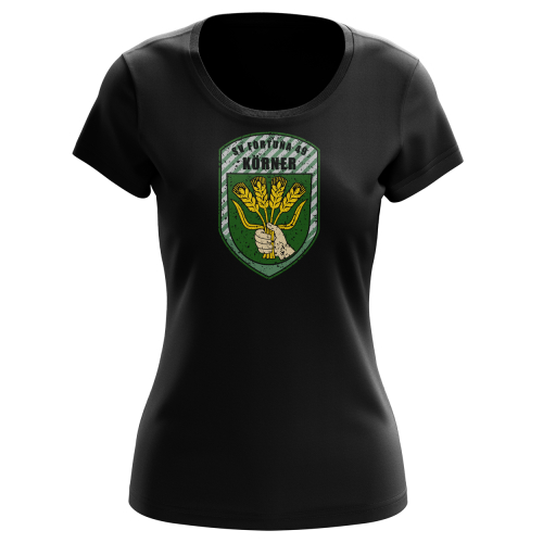 T-Shirt für Damen | Distressed Logo | schwarz - SV Fortuna 49 Körner