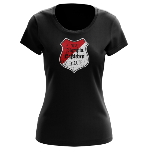 T-Shirt für Damen | Distressed Logo | schwarz - SV Olympia Hassleben