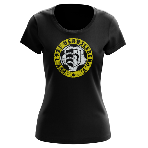 T-Shirt für Damen | Distressed Logo | schwarz - FSV 1921 Herbsleben