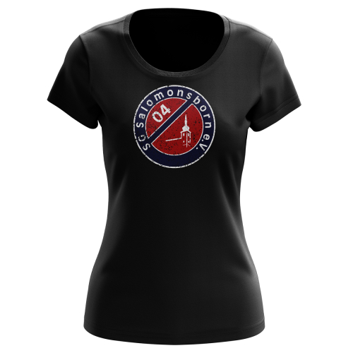 T-Shirt für Damen | Distressed Logo | schwarz - SG Salomonsborn 04