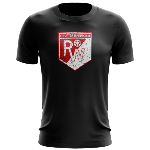 T-Shirt | Distressed Logo | schwarz - Erfurter Tennisclub Rot-Weiss