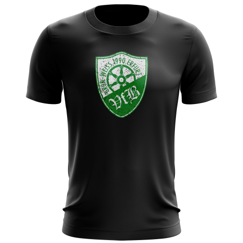 T-Shirt | Distressed Logo | schwarz - VfB Grün-Weiß 1990 Erfurt