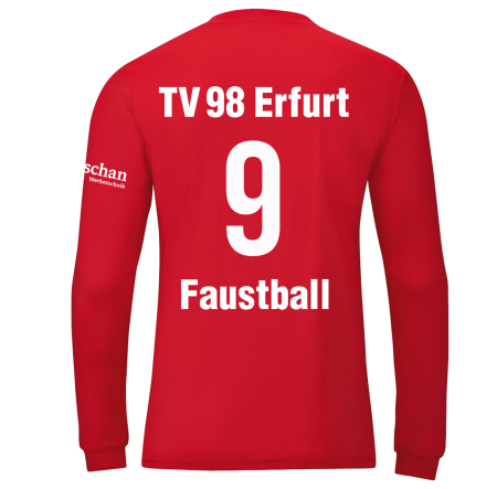 Trikot langarm | JAKO Team | rot | Jugend - TV 98 Erfurt Faustball