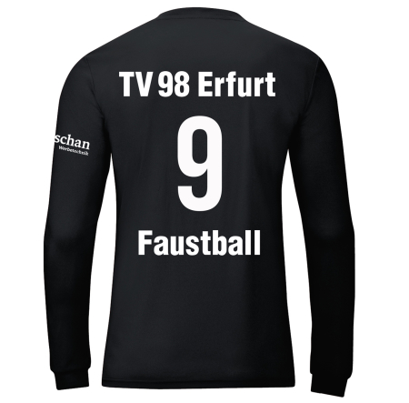 Trikot langarm | JAKO Team | schwarz | Jugend - TV 98 Erfurt Faustball