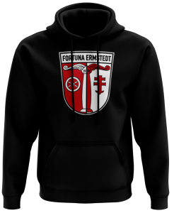 Hoodie Kinder/Herren | Distressed Logo | schwarz/rot - SV Fortuna Ermstedt