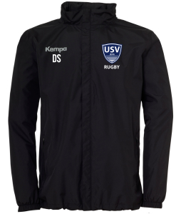 Regenjacke Unisex/Kinder | Kempa | schwarz | USV Jena Rugby