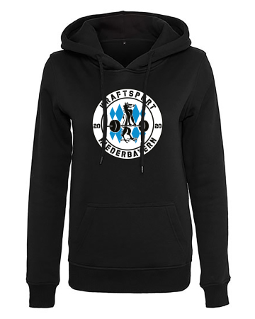Hoodie Damen | Built your Brand | schwarz | Kraftsport...