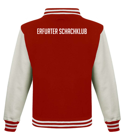 College Sweatjacke | Unisex | Fire Red/White - Erfurter...