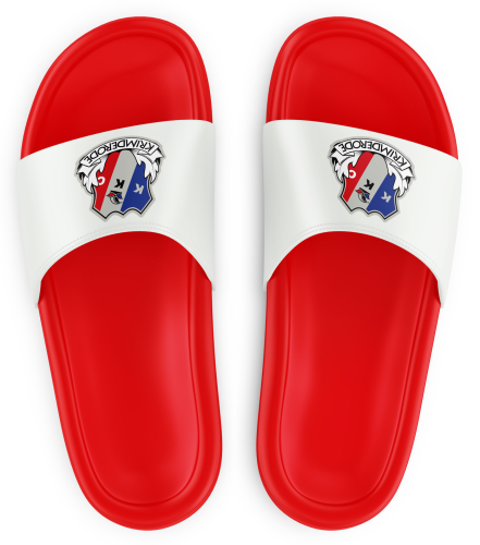 Badeschuhe | Logo | rot/weiß | Krimderöder Karneval Club