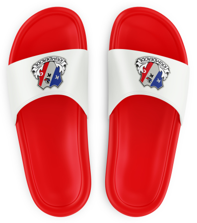 Badeschuhe | Logo | rot/weiß | Krimderöder...