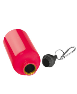 Aluminium Trinkflasche mit Karabiner | rot, 500ml Logo | Krimderöder Karneval Club