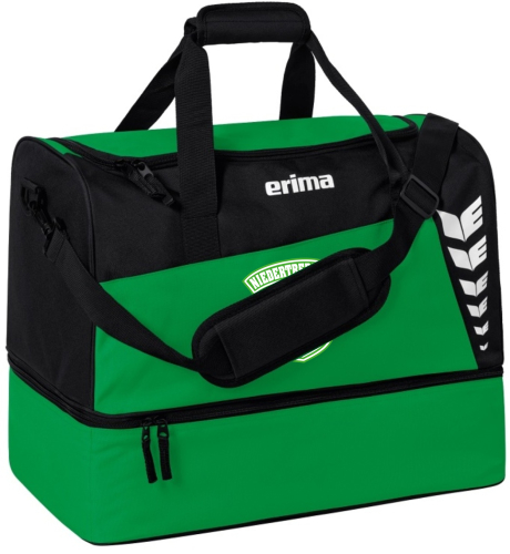 Sporttasche mit Bodenfach | Erima Six Wings | smaragd/schwarz | SV Grün-Weiss Niedertrebra e.V.