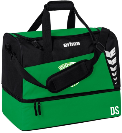 Sporttasche mit Bodenfach | Erima Six Wings | smaragd/schwarz | SV Grün-Weiss Niedertrebra e.V.
