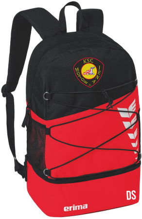 Rucksack mit Bodenfach | Erima Six Wings | rot/schwarz |...