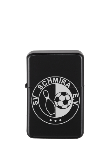 Feuerzeug | Benzin | matt schwarz | nachfüllbar | Logo | SV Schmira e.V.