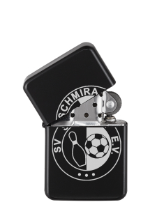 Feuerzeug | Benzin | matt schwarz | nachfüllbar | Logo | SV Schmira e.V.