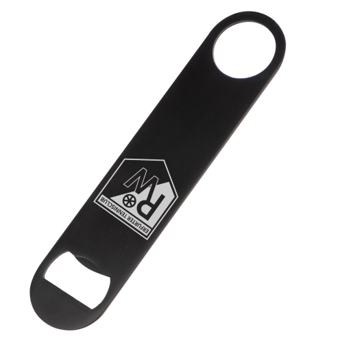 Flaschenöffner | XXL | Edelstahl | matt schwarz |  Logo | Erfurter Tennisclub Rot-Weiß