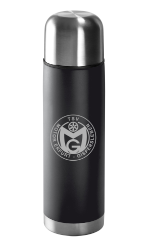 Isolierflasche | Edelstahl | matt | schwarz | 500ml | TSV Motor Gispersleben