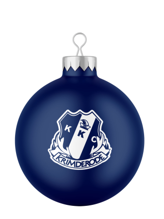 Weihnachtsbaumkugel | matt blau | Logo | Krimderöder...