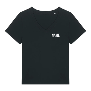 T-Shirt mit V-Ausschnitt Damen | Stanley Stella Isla | schwarz | Kirmesgesellschaft Schmira