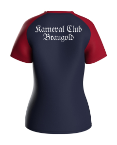 T-Shirt für Damen | JAKO Iconic | marine/chili rot | Karneval Club Braugold