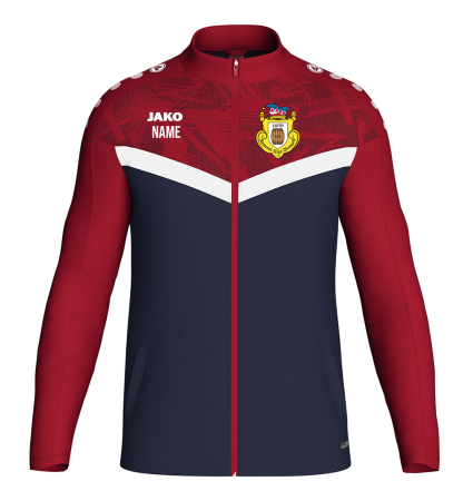 Polyesterjacke  für Kinder/ Herren | JAKO Iconic | marinr/chili red | Karneval Club Braugold