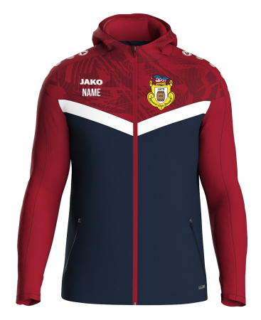 Kapuzenjacke JAKO Iconic | Kinder/Herren | marine/chili red | Karneval Club Braugold