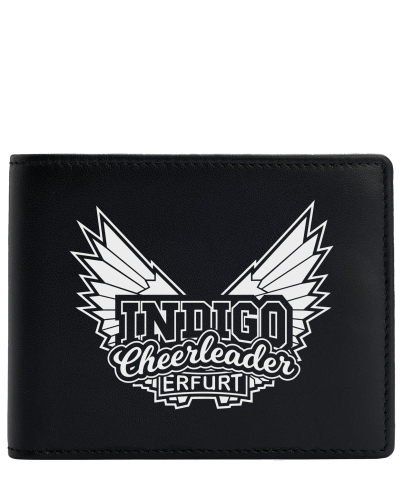 Ledergeldbörse schwarz quer | Indigos Cheerleader