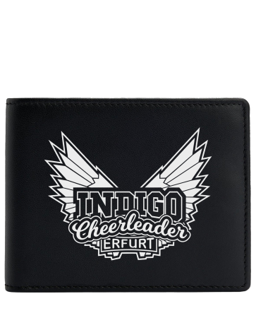 Ledergeldbörse schwarz quer | Indigos Cheerleader