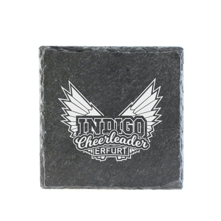 Untersetzer | Schiefer | Logo | Indigo Cheerleader