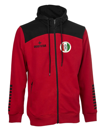 Kapuzen Sweatjacke | Derbystar Ultimo | Kinder/Herren | rot/schwarz | SG Union Rastenberg