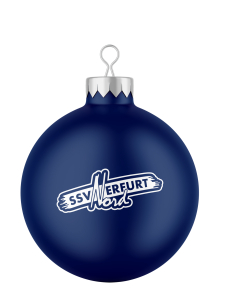 Weihnachtsbaumkugel | matt blau | Logo | SSV Erfurt Nord