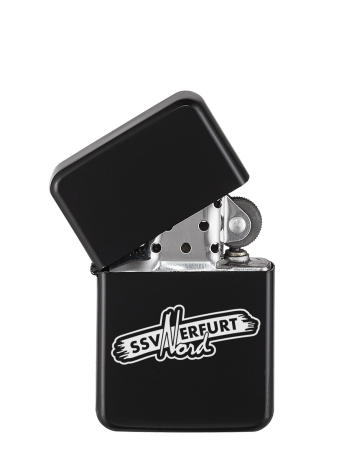 Feuerzeug | Benzin | matt schwarz | nachfüllbar | Logo | SSV Erfurt Nord