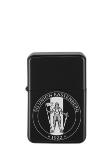 Feuerzeug | Benzin | matt schwarz | nachfüllbar | Logo | SG Union Rastenberg