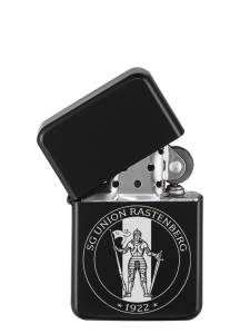 Feuerzeug | Benzin | matt schwarz | nachfüllbar | Logo | SG Union Rastenberg