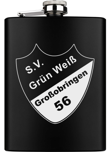 Flachmann | schwarz | Logo | SV Grün Weiß 56 Großobringen e.V.