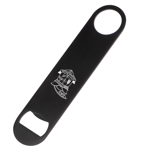 Flaschenöffner | XXL | Edelstahl | matt schwarz |  Logo | Görsbacher Karnevalsverein
