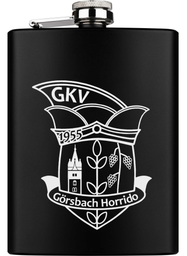 Flachmann | schwarz | Logo | Görsbacher Karnevalsverein