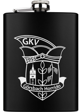 Flachmann | schwarz | Logo | Görsbacher Karnevalsverein