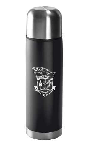 Isolierflasche | Edelstahl | matt | schwarz | 500ml | Görsbacher Karnevalsverein