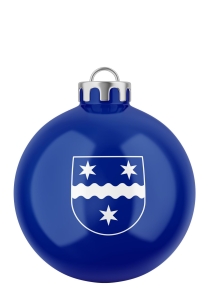 Weihnachtsbaumkugel | glanz blau | Logo | Wipperdorfer Carneval Club