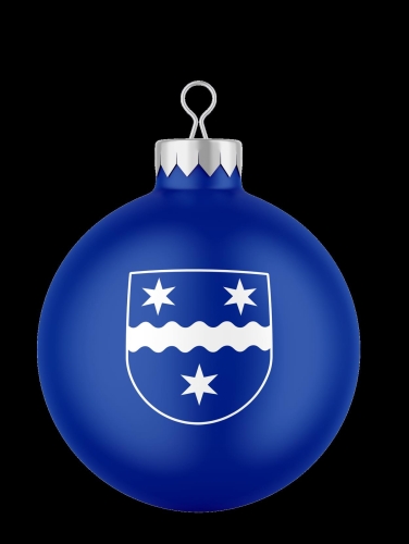 Weihnachtsbaumkugel | matt blau | Logo | Wipperdorfer Carneval Club e.V.
