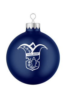 Weihnachtsbaumkugel | matt blau | Logo | Kannawurfer Karnevalverein e.V.