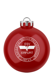 Weihnachtsbaumkugel | glanz rot | Logo | ESV Lokomotive Erfurt 1927 e.V.